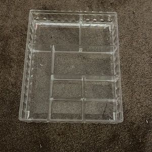 Clear plastic make up organizer